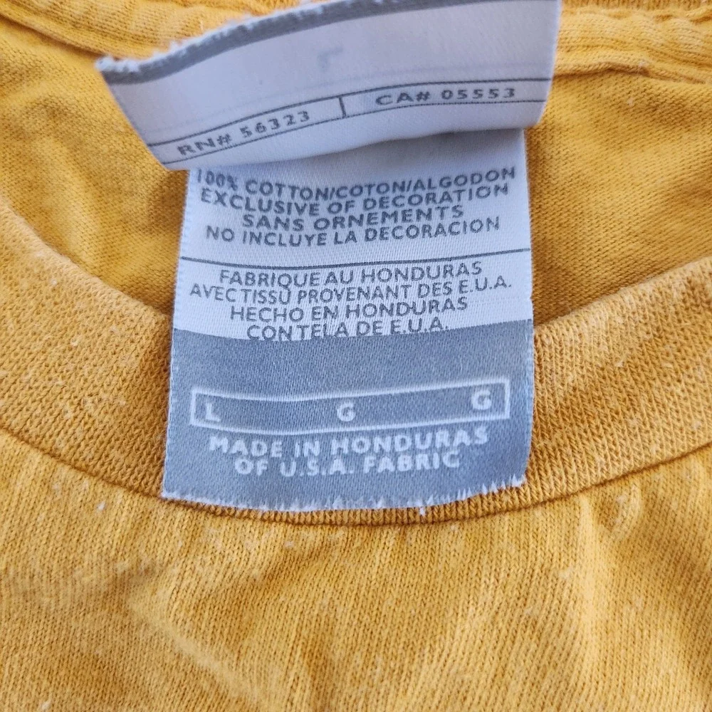 Vintage 90s Nike Center Swoosh T Shirt Yellow Size XL Grey Tag USA Fabric
